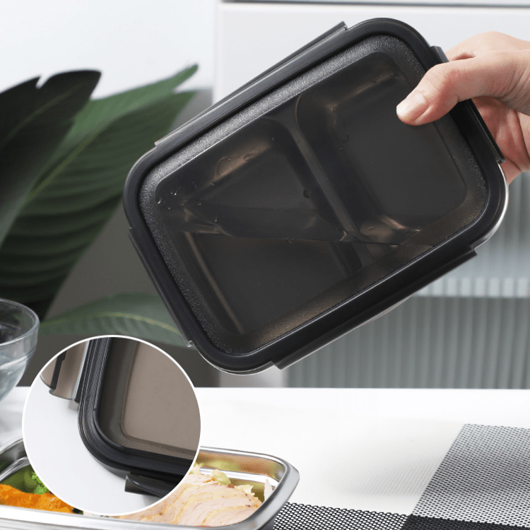 Multi-Purpose Stainless Steel 2-Compartment Food Storage Container (850ml)