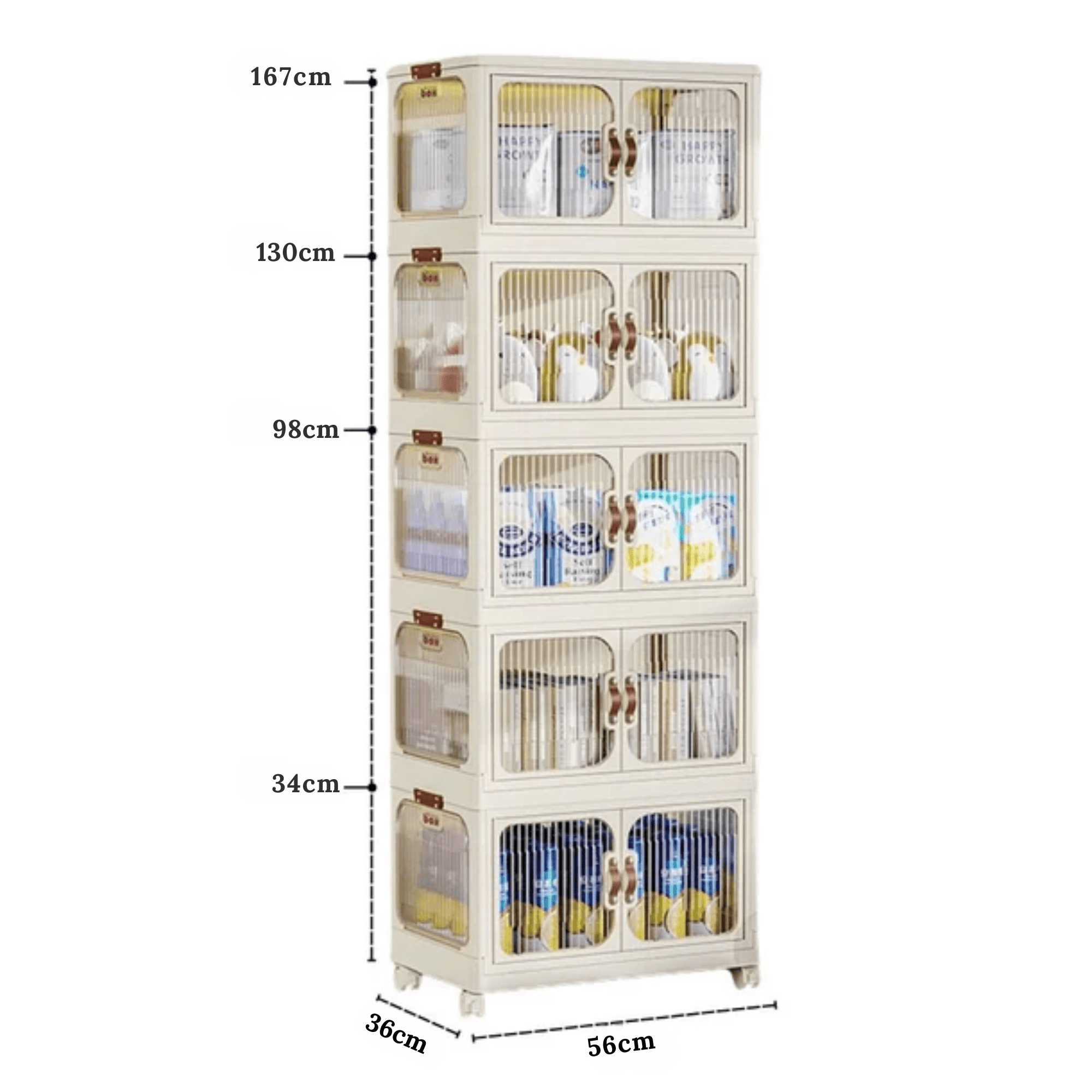 Multi-Layer Plastic Storage Cabinet with Lid & Wheels