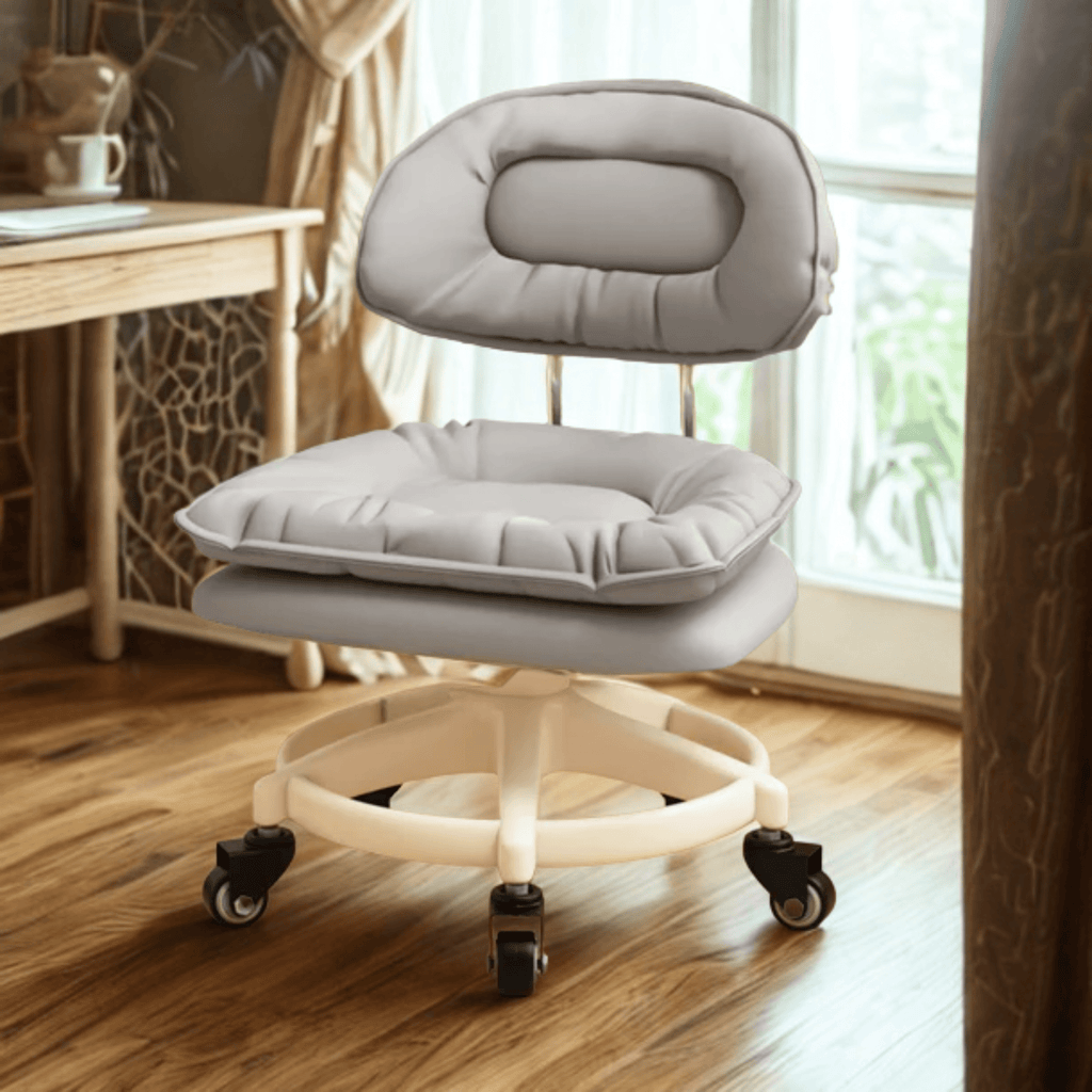 PU Leather Multi-Purpose Soft Padded Stool with 360 Rotation