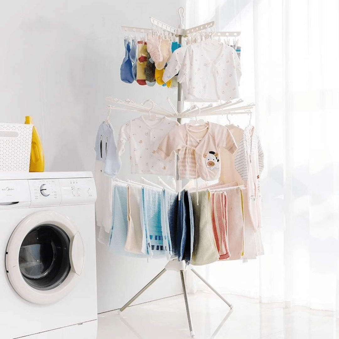 Multi-Layer Indoor Rotatable Floor Standing Clothes Drying Rack(74cm)