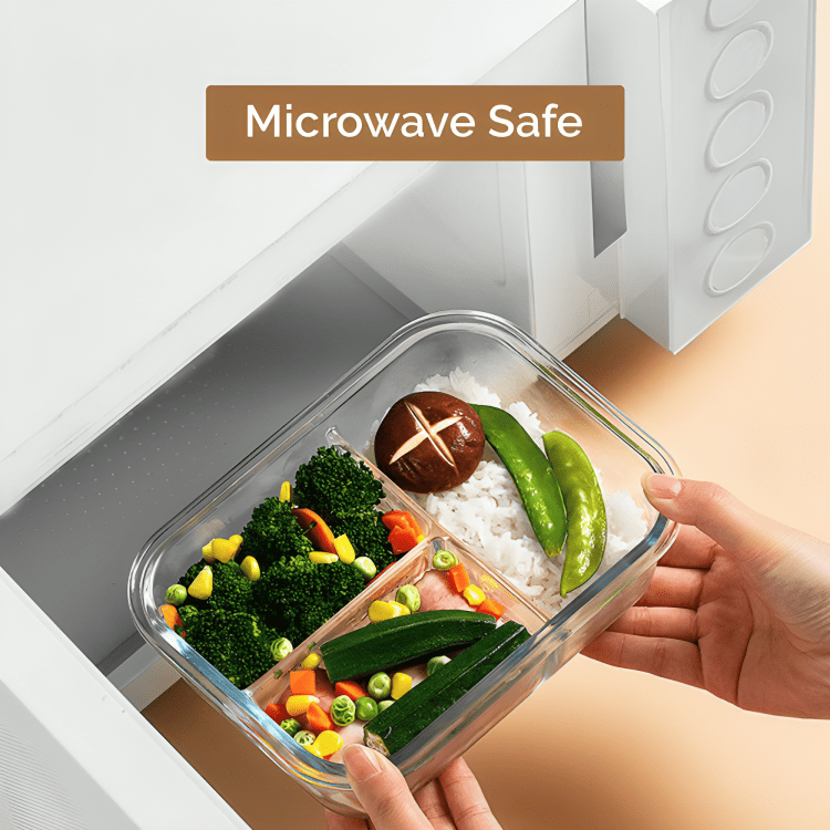 Multi-Compartment Rectangle Glass Food Container