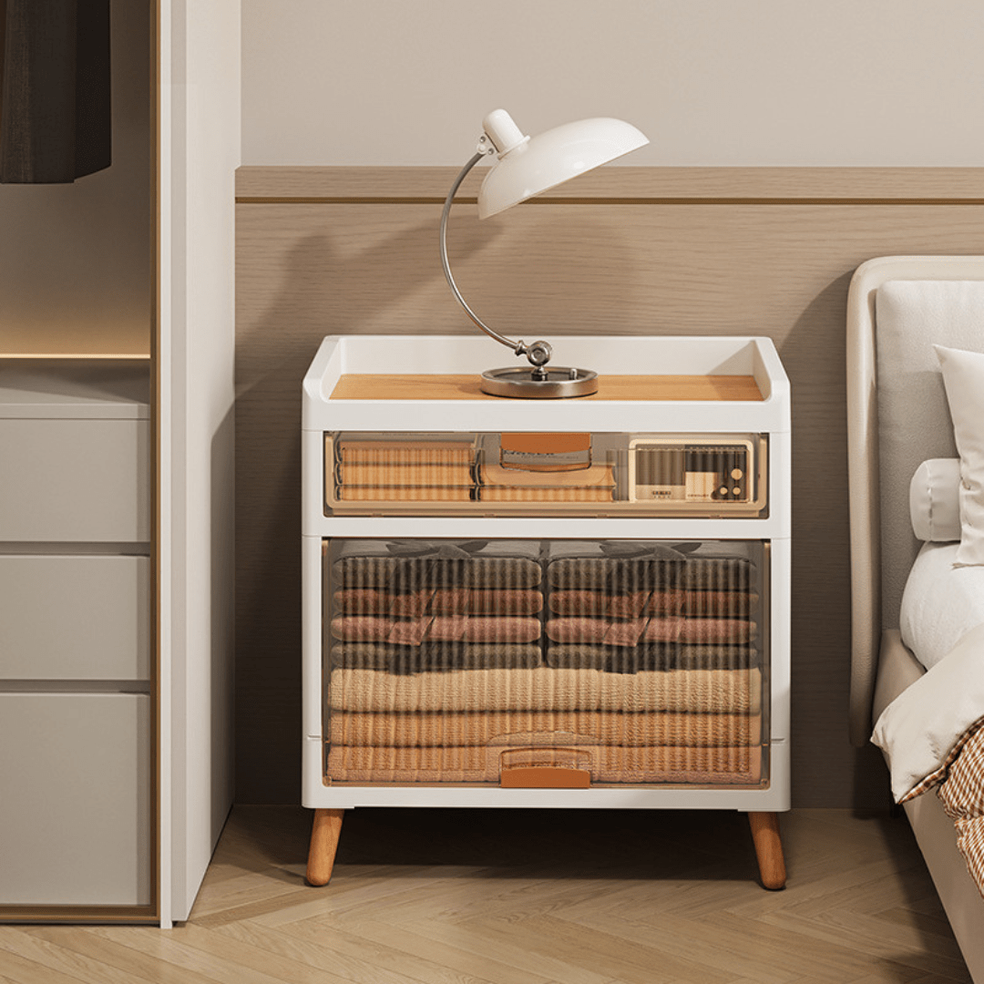 Multi-Purpose Transparent Flip-Top Storage Cabinet With Legs (58cm)
