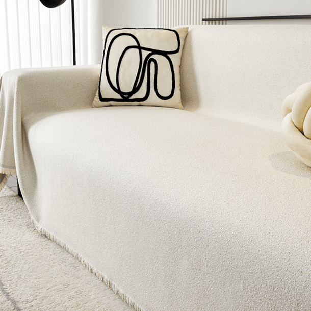 Elegance Chenille Sofa Cover : [EM-SC-04] (Beige)