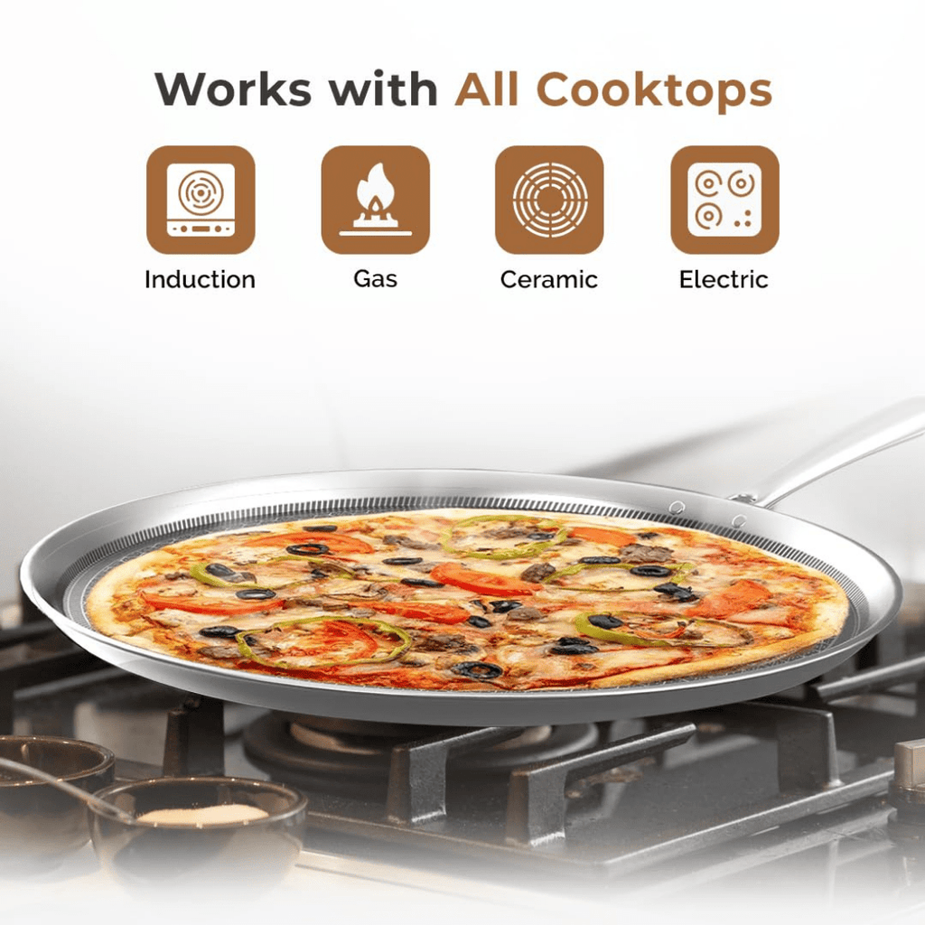 Tri-Ply Stainless Steel Honeycomb Non-Stick Tawa(29cm)