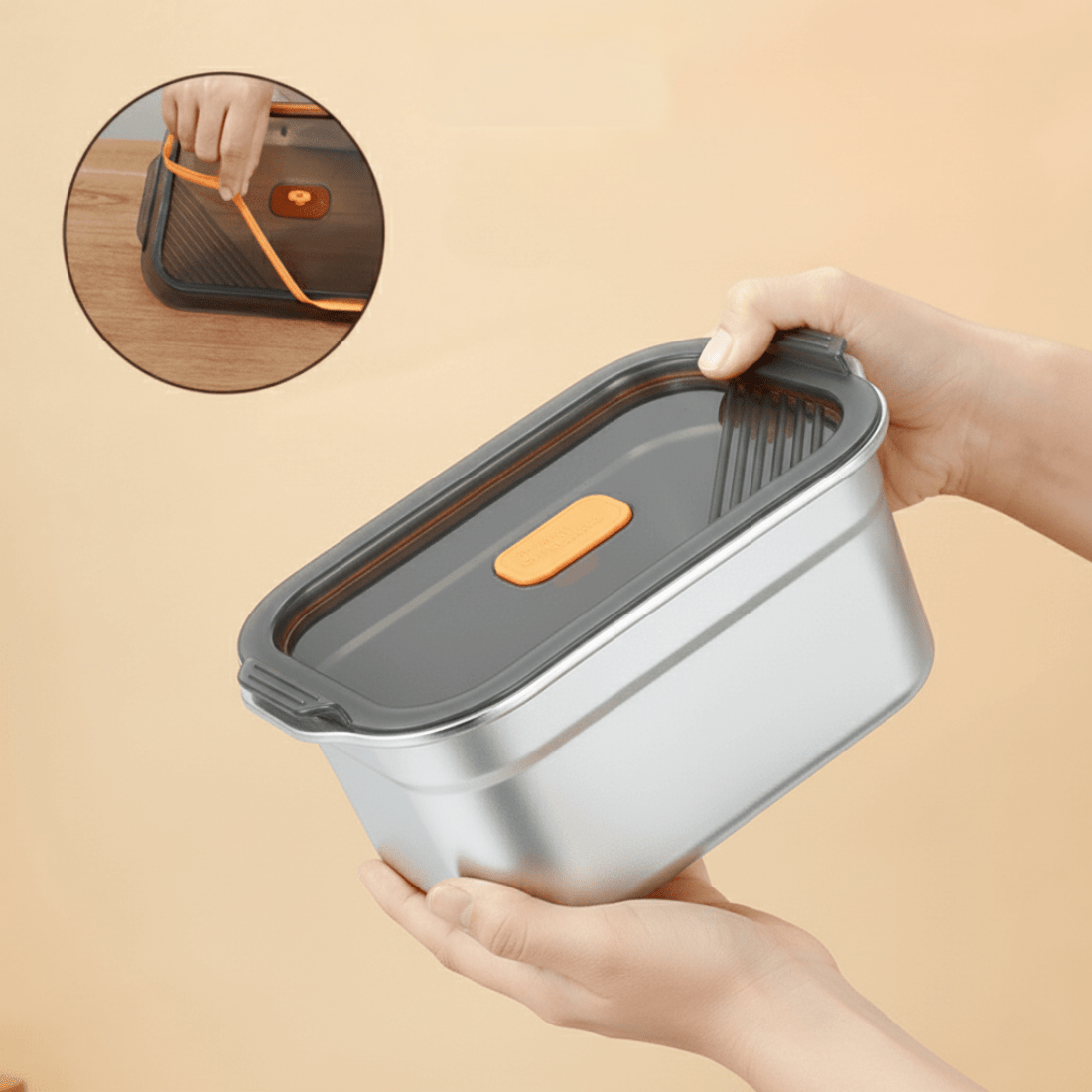Multifunctional Vacuum-Sealed Stainless Steel Food Storage Container(1200ml)