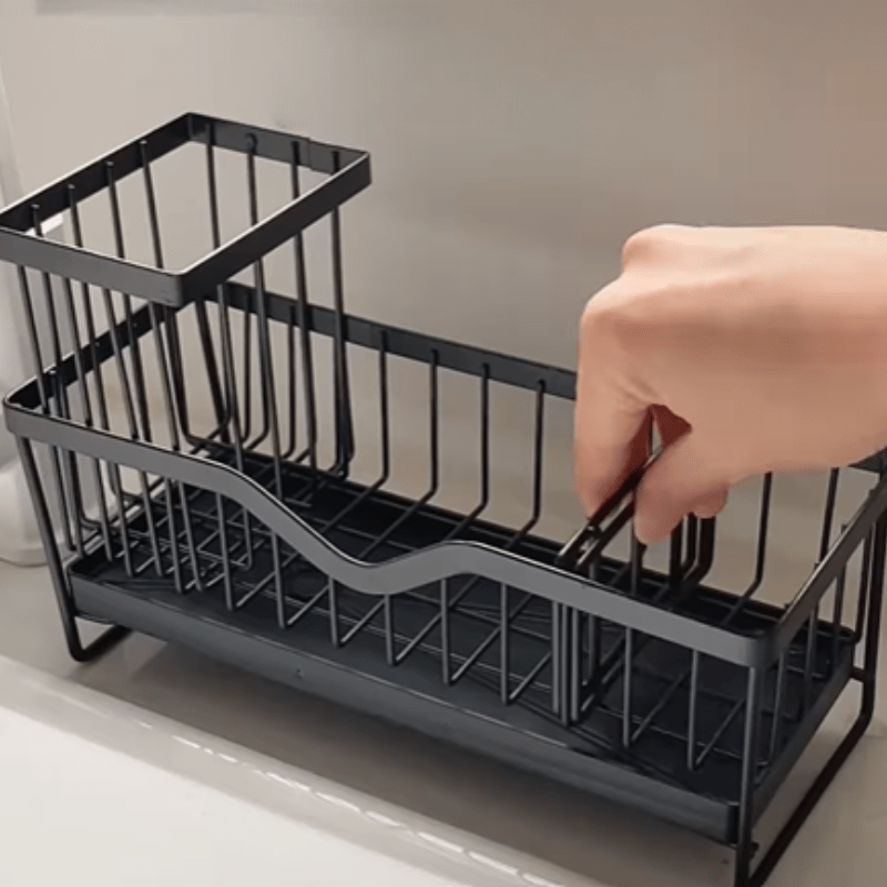 Premium Stainless Steel Sink Holder with Brush Rack (25cm)