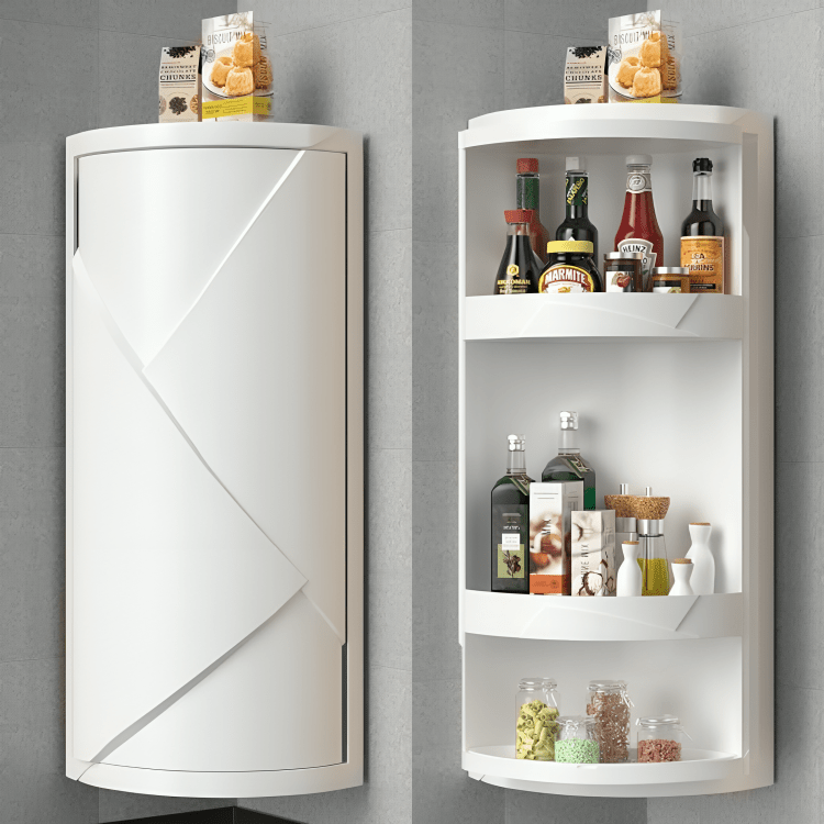 Multifunctional 360° Rotating Triangle 3 Layers Storage Cabinet(60cm)