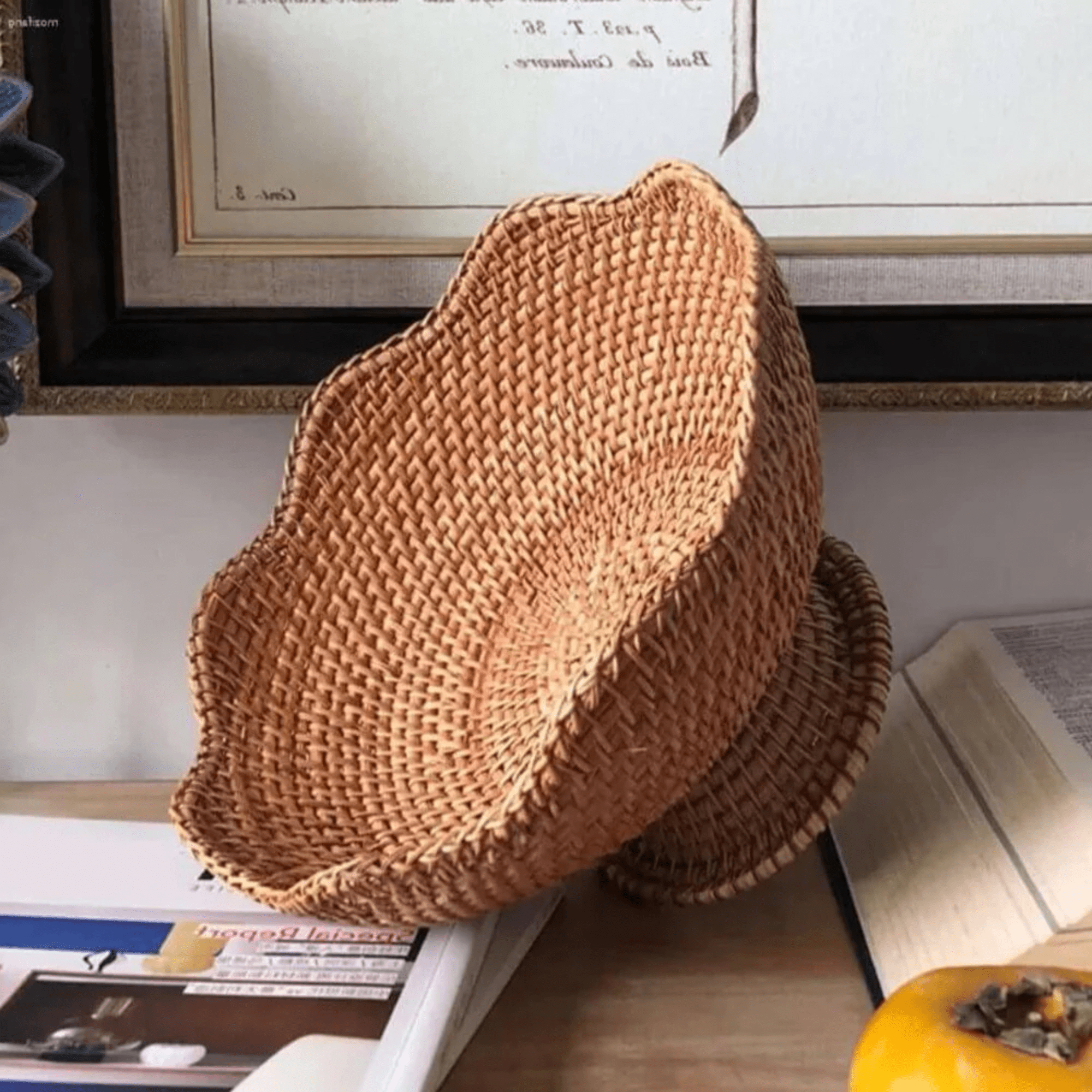 Multi-Purpose Hand-Woven Rattan Serving Basket (25cm)