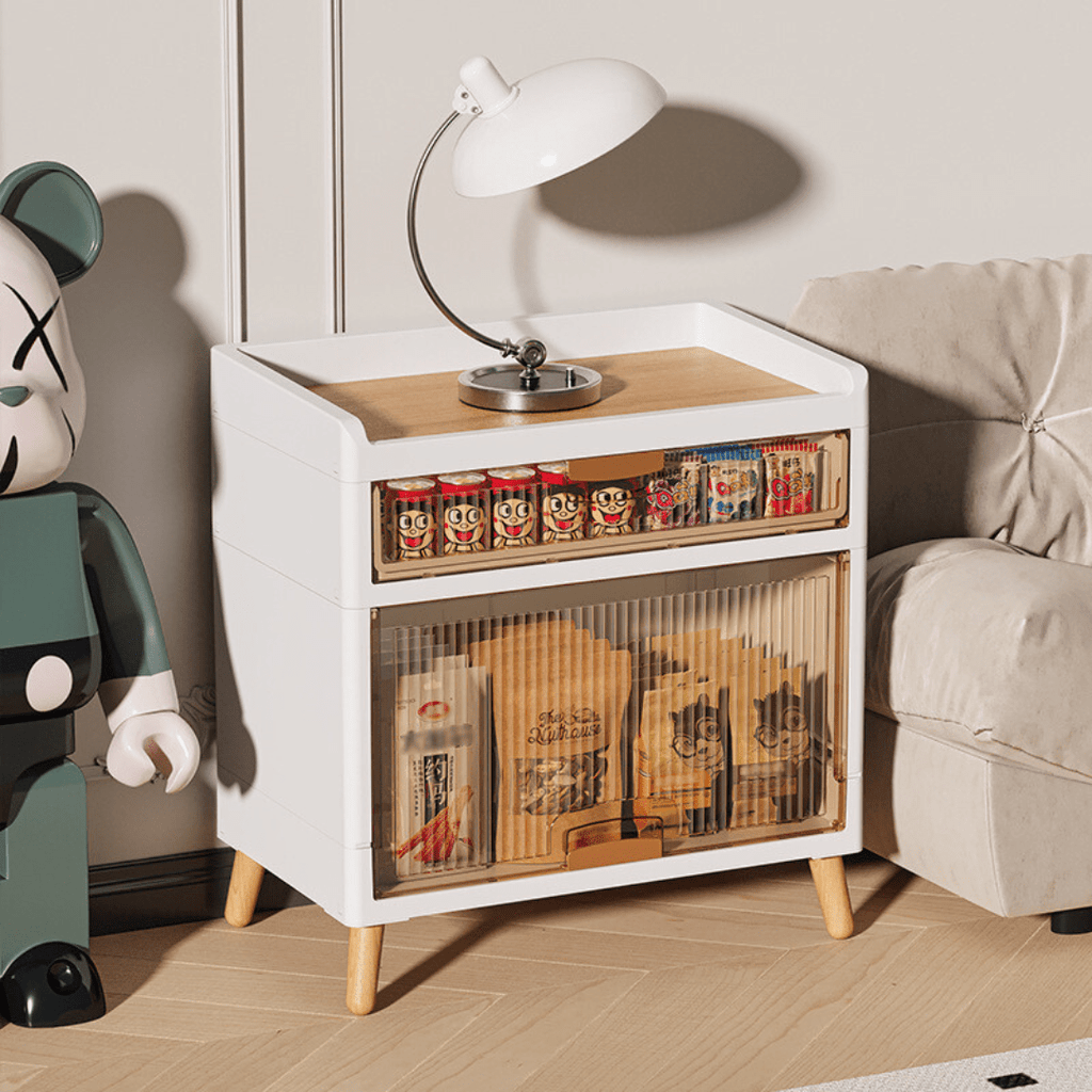Multi-Purpose Transparent Flip-Top Storage Cabinet With Legs (58cm)