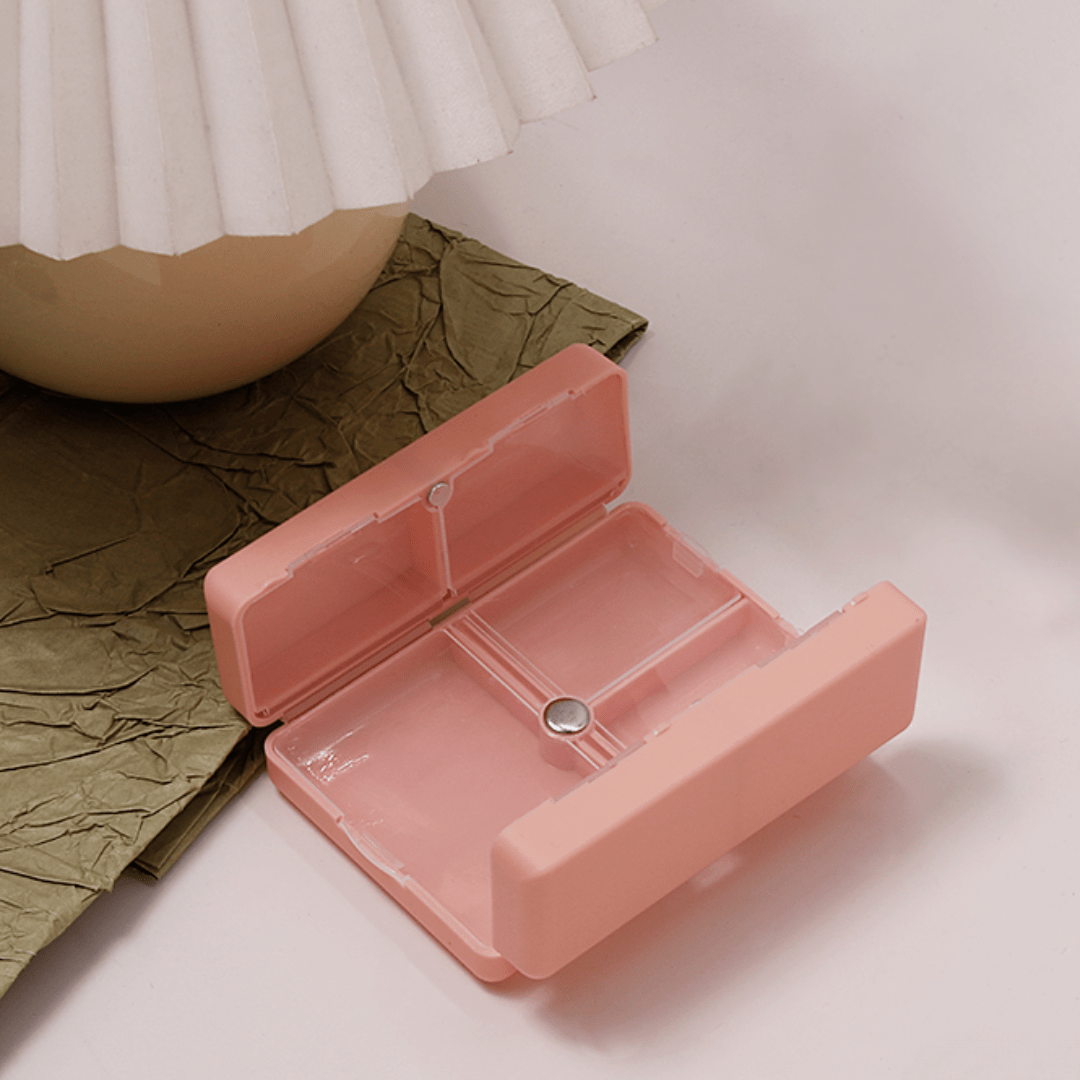 Folding Magnetic Compact Weekly Pill Organizer Box