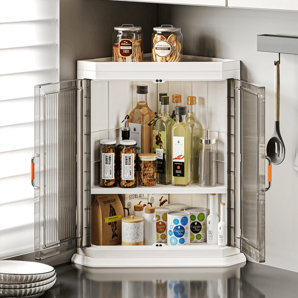 Multifunctional Plastic Triangle Corner Storage Cabinet