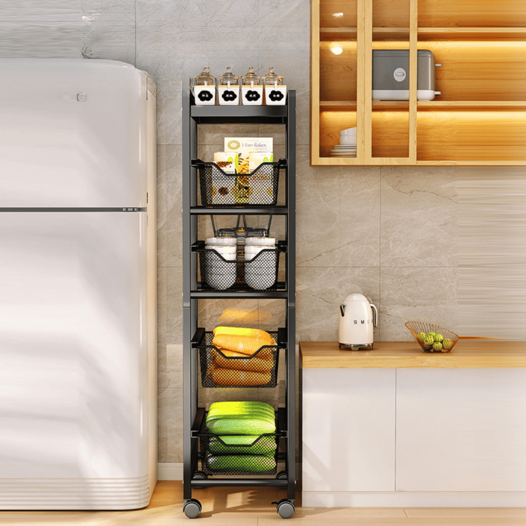 Multi-Layer Narrow Gap Floor Storage Cart