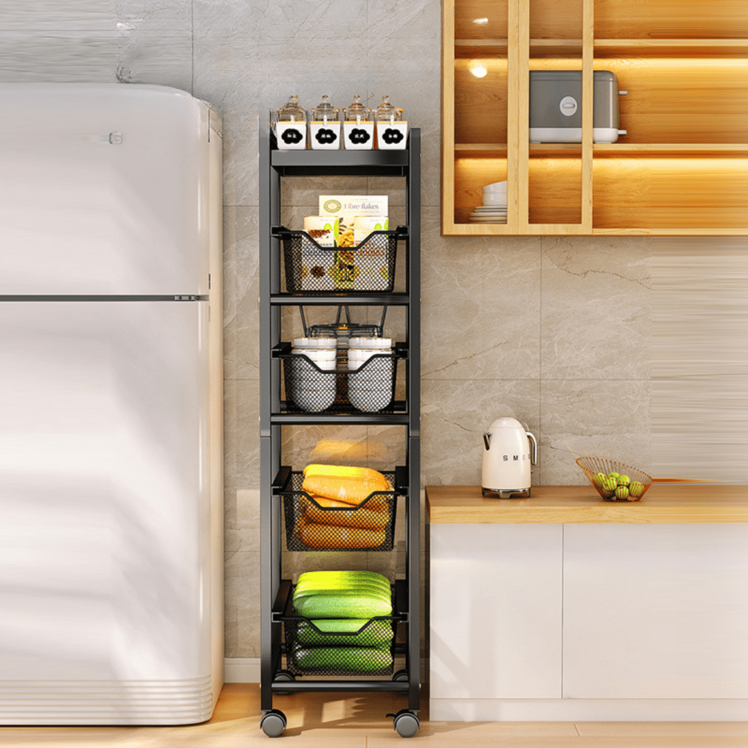 Multi-Layer Narrow Gap Floor Storage Cart