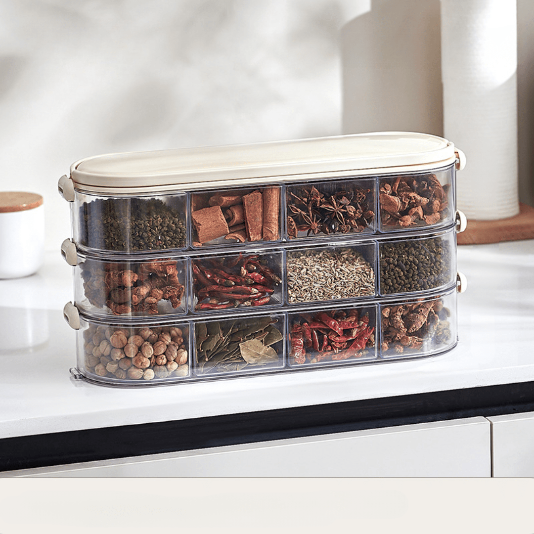 Multi-Purpose Transparent Storage Organizer Box With Handle (White)