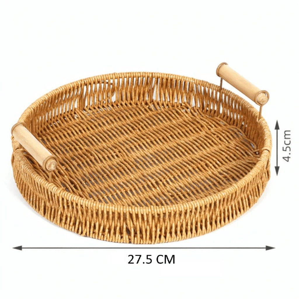 Multi-Purpose Rattan Basket Serving Tray