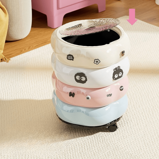 Premium Trash Can with Lid and Wheel (35cm)