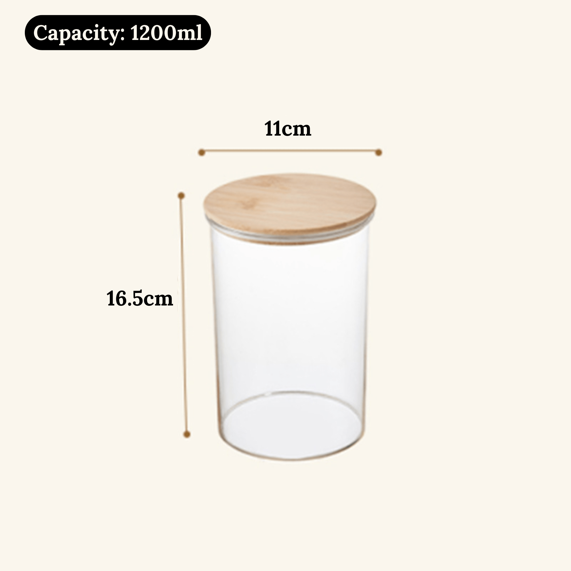 Multi-Purpose Airtight Plastic Transparent Food Storage Jar with Bamboo Lid