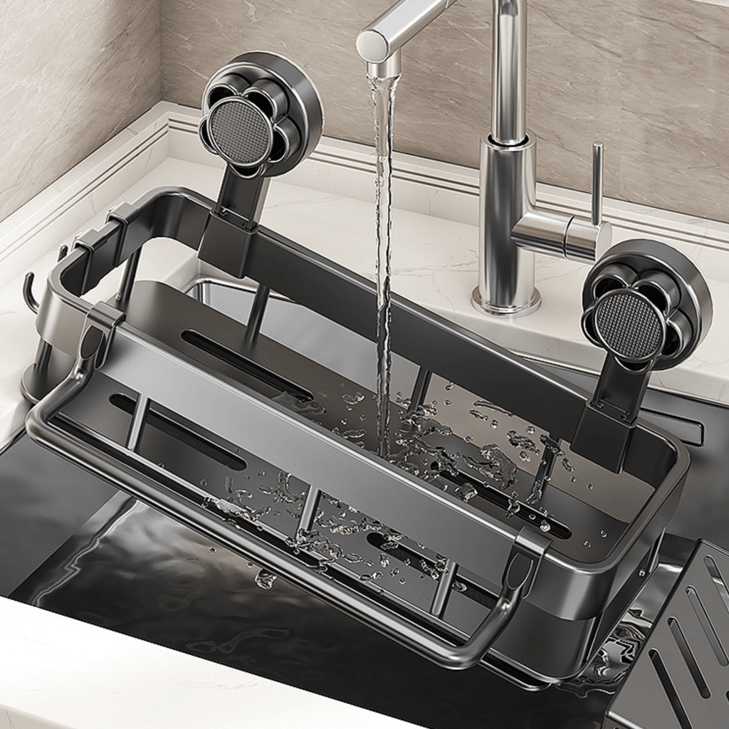 Multi-Functional Plastic Wall Storage Rack with Strong Suction Cup
