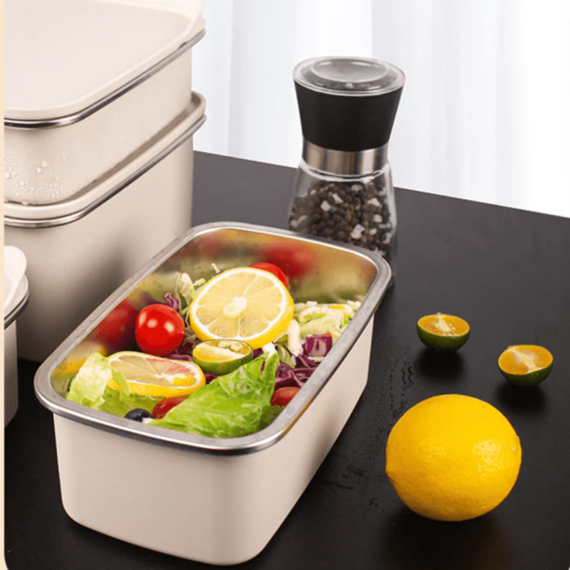 Multi-Functional Stainless Steel Food Storage Container with Leakproof Lid (1400ml)