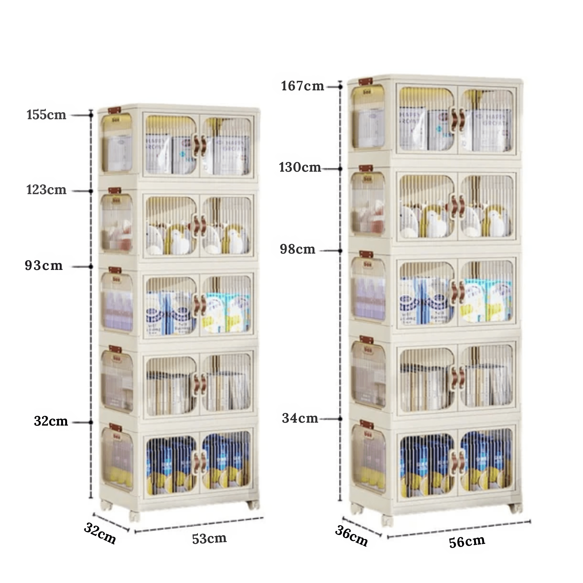 Multi-Layer Plastic Storage Cabinet with Lid & Wheels