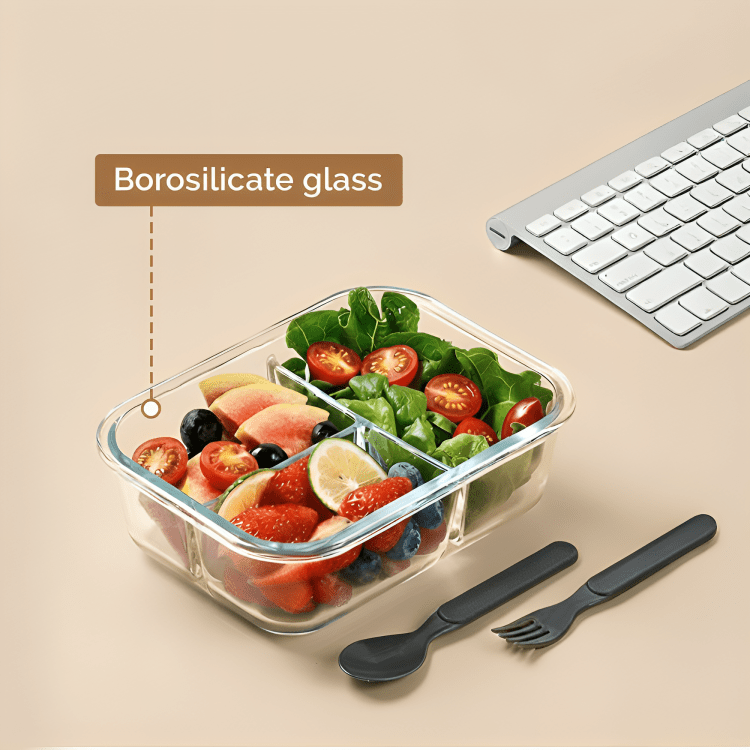 Multi-Compartment Rectangle Glass Food Container