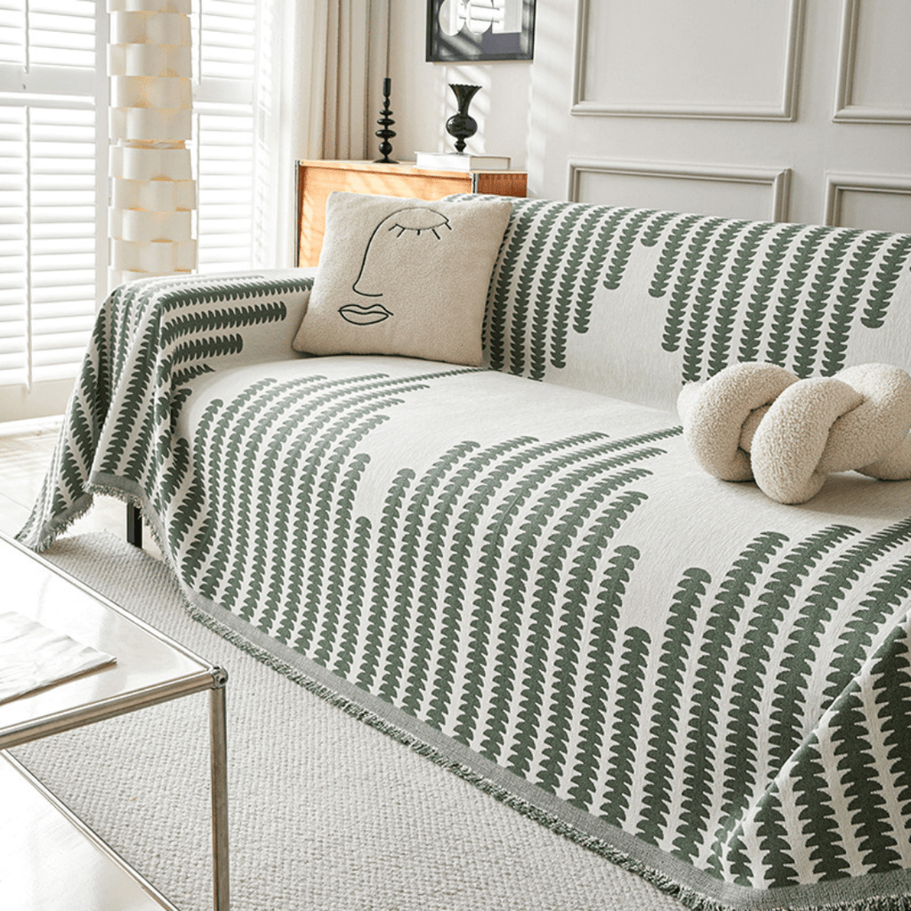 Fern Leaf Print Elegance Elegance Chenille Sofa Cover