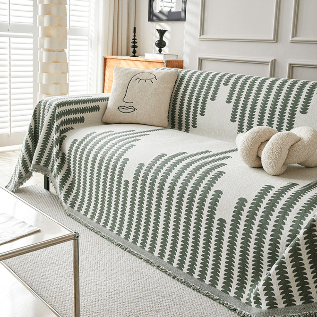 Fern Leaf Print Elegance Elegance Chenille Sofa Cover