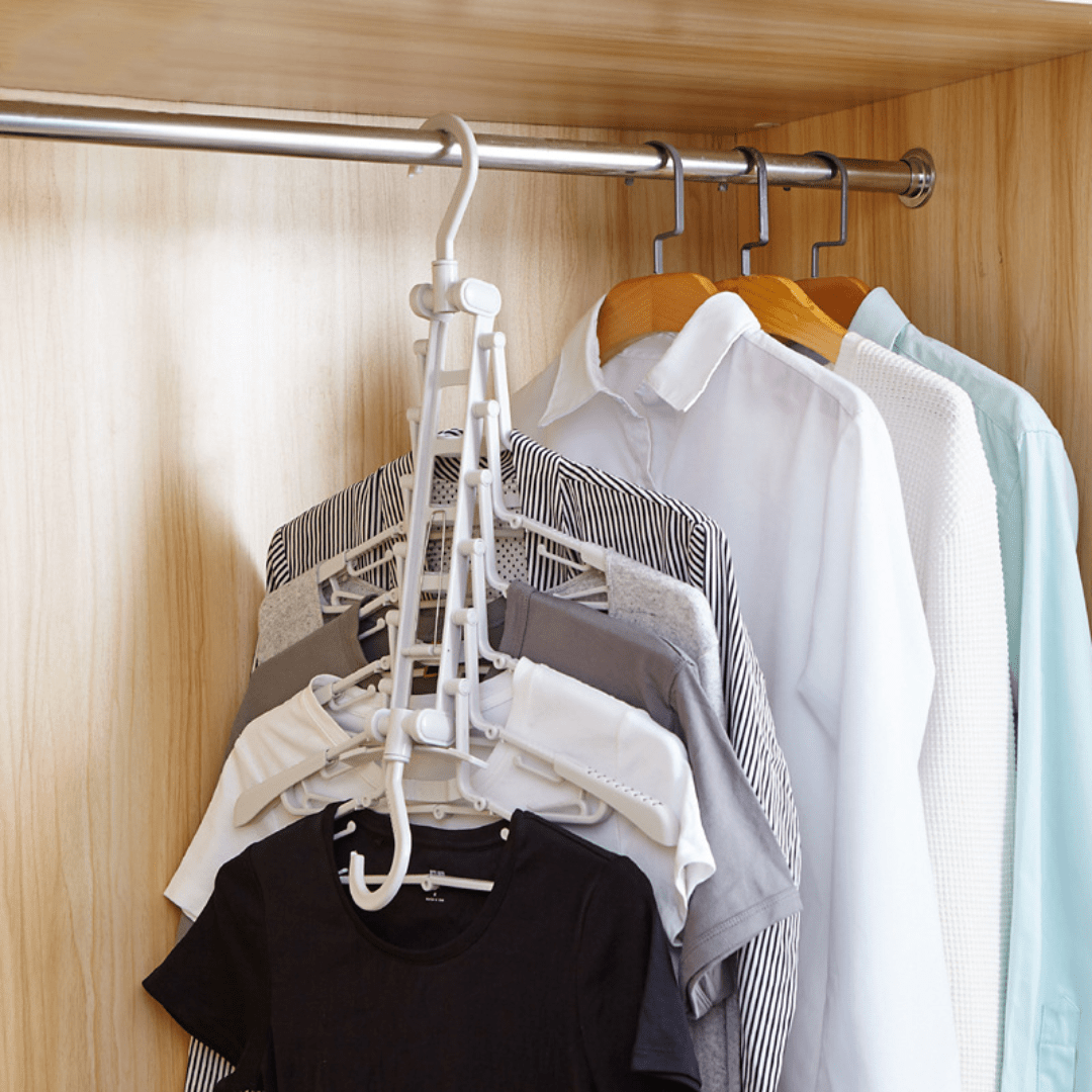 Multi-Hooks Adjustable 360° Plastic Rotatable Clothes Hanger