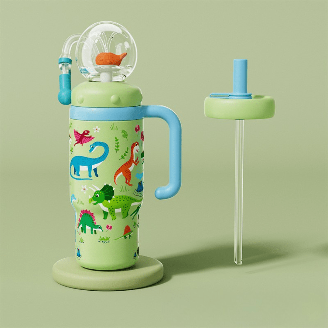Playful Spray Water Bottle with Dual Lids