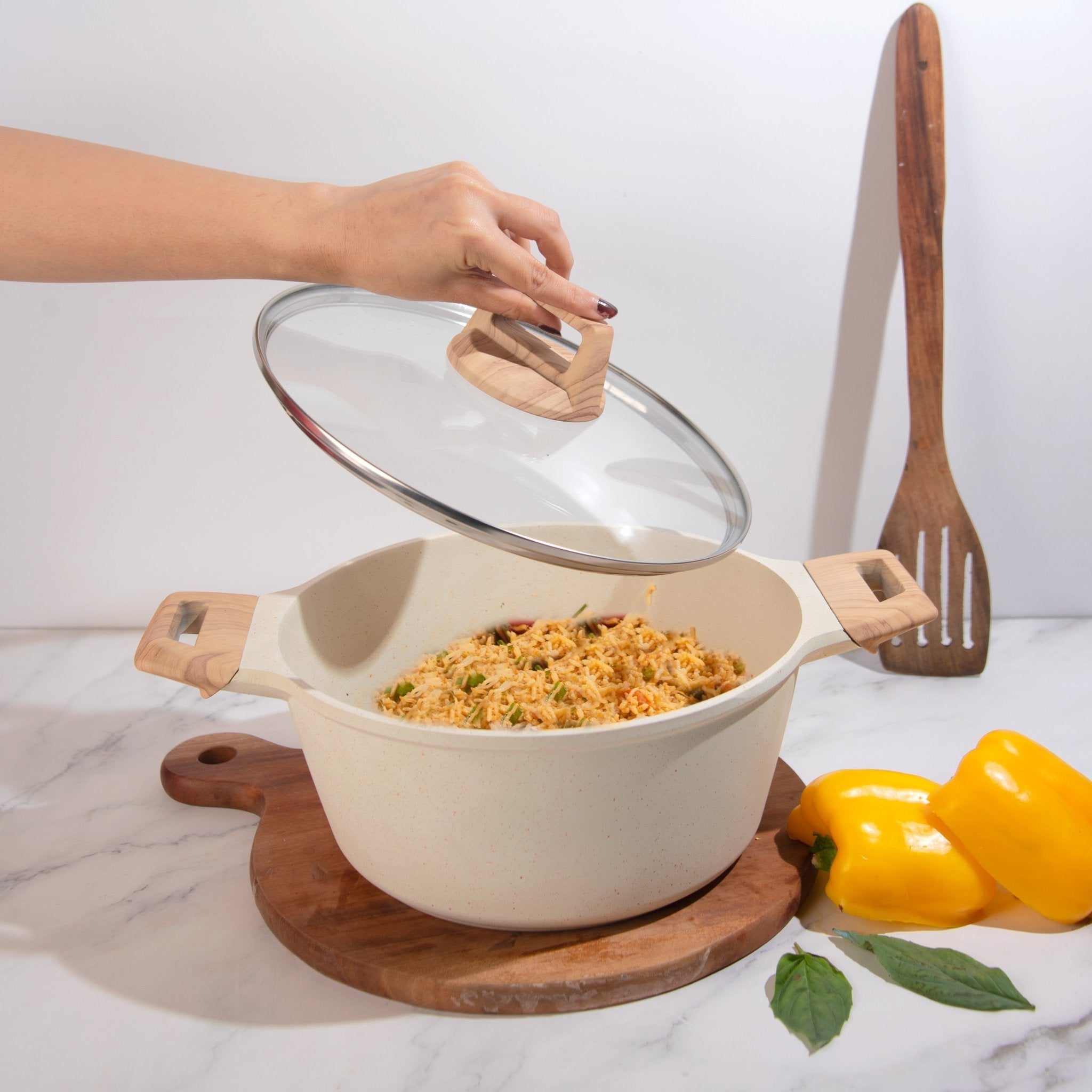 Maifan Stone Non-Stick Sauce Pan (White-24cm)
