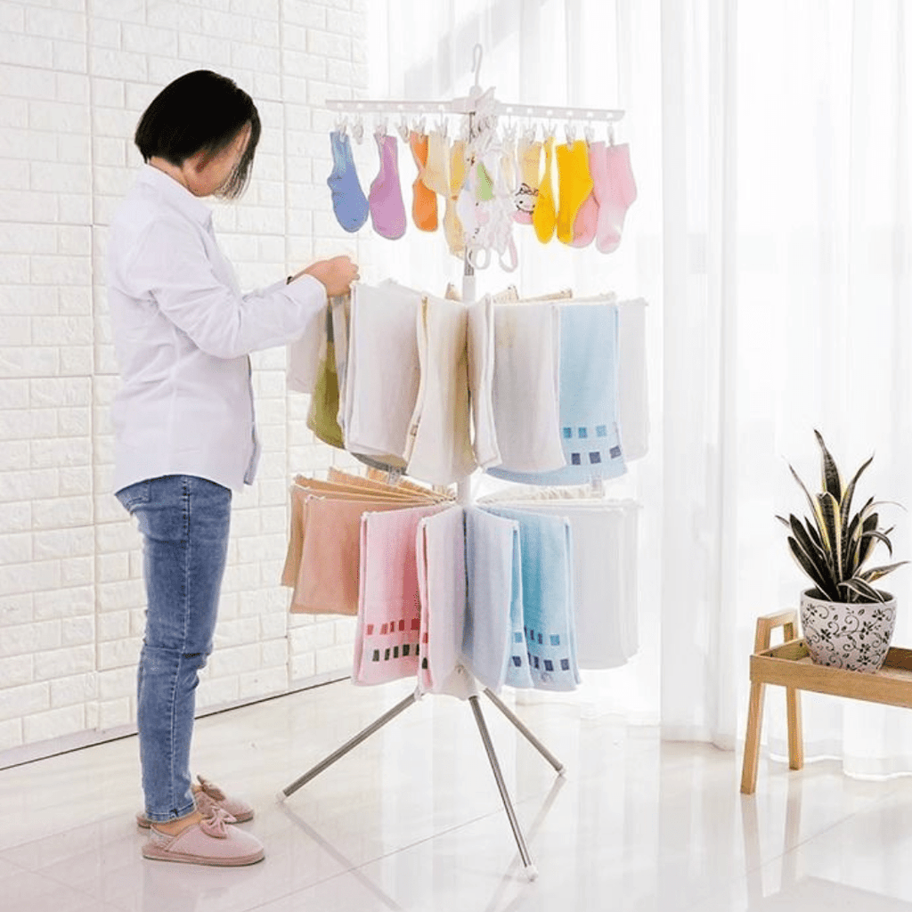 Multi-Layer Indoor Rotatable Floor Standing Clothes Drying Rack(74cm)