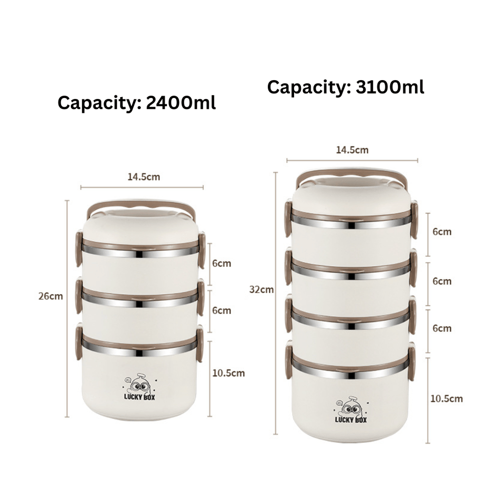 Multi-Compartment Stainless Steel Insulated Lunch Box