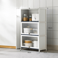 Multi-Purpose Bamboo & Acrylic Storage Cabinet with Flip Cover Doors (60cm)