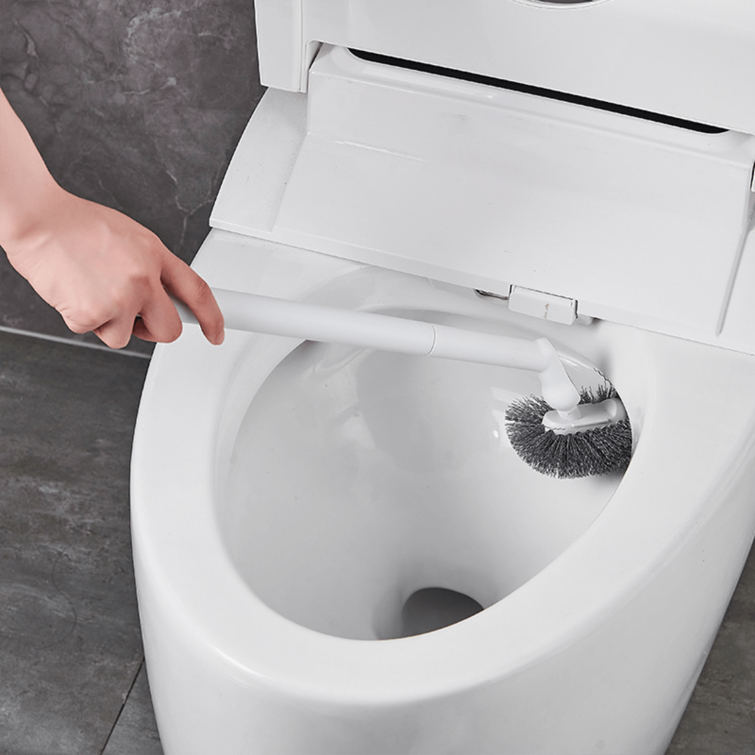 Wall Mounted Toilet Brush Set with Flexible Bristles and Holder