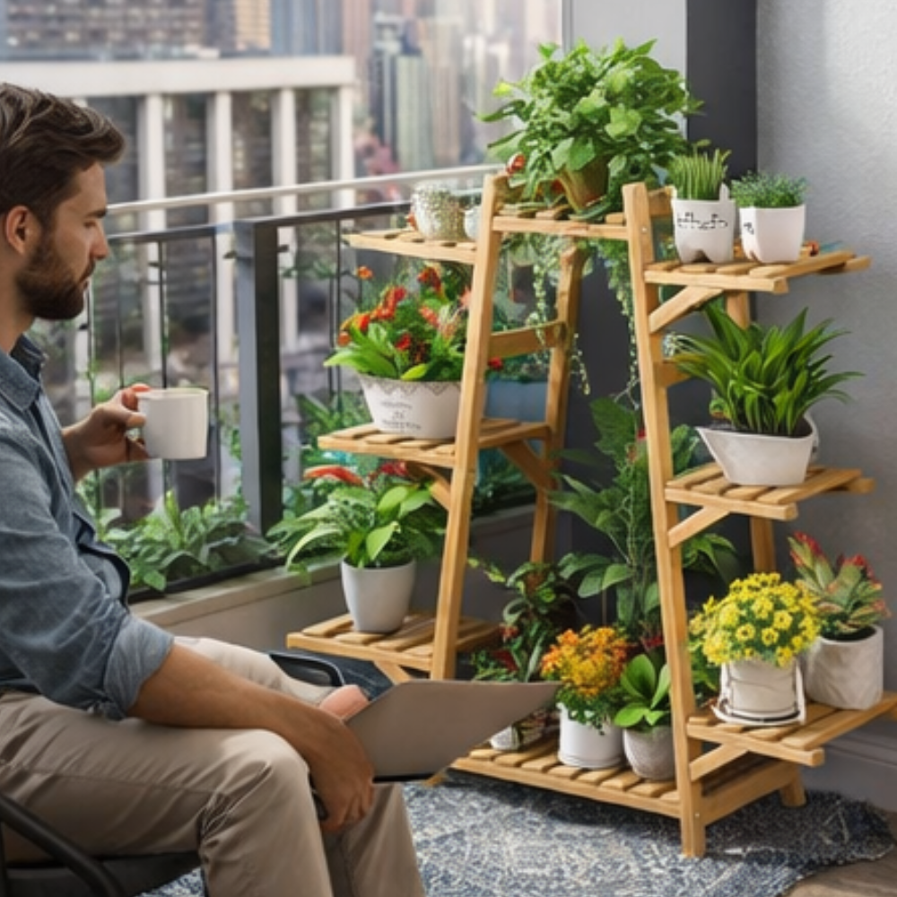 Multi-Layer Floor-Standing Plant Display Stand