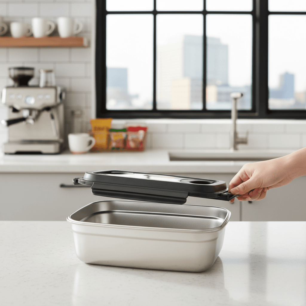 Multi-Purpose Stainless Steel Storage Box With Buckle Lock(3800ml)