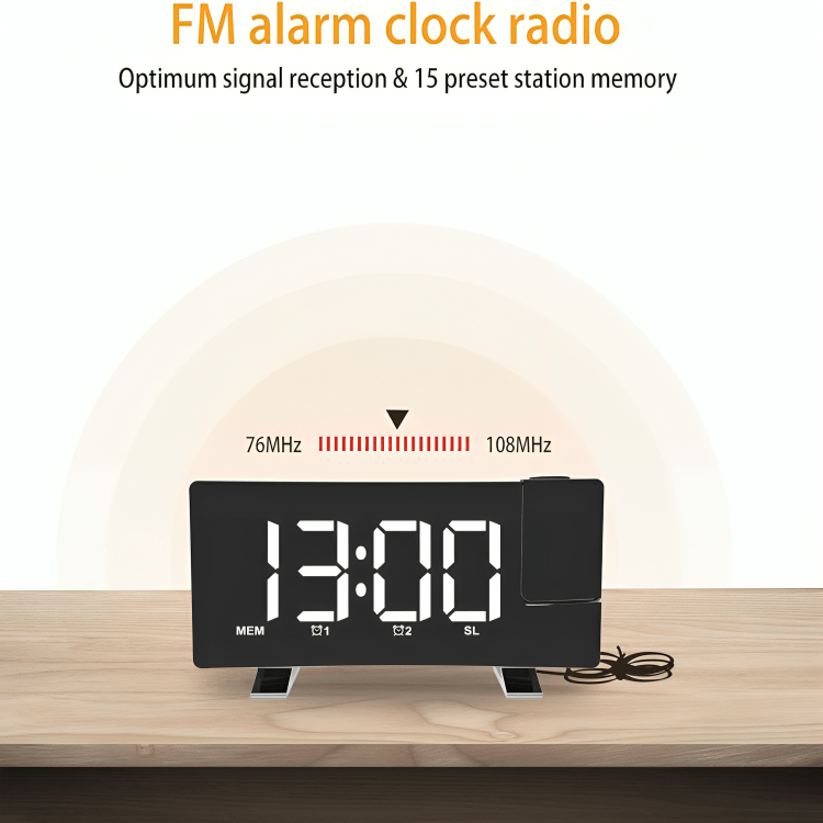 Multi-Function Curved Display Digital Clock