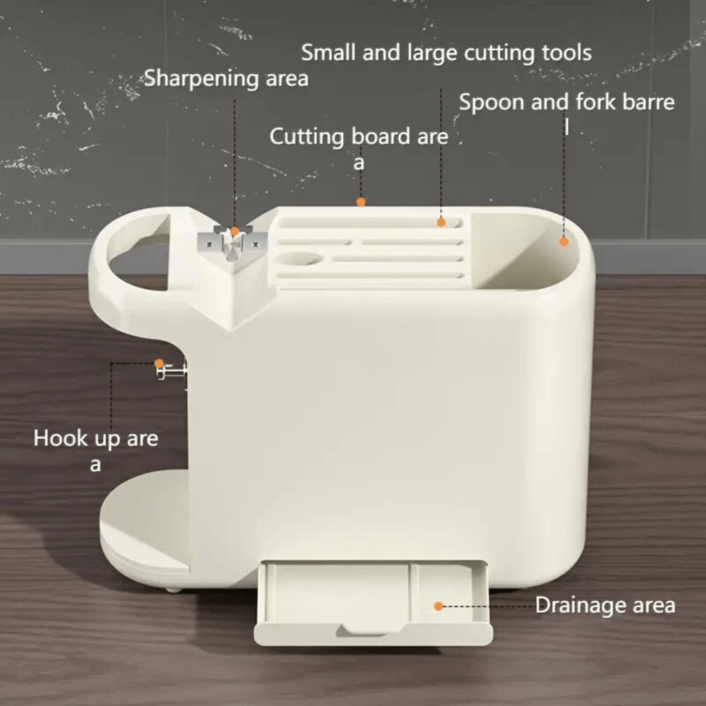 Multi-Functional Knife Holder With Sharpening Stone