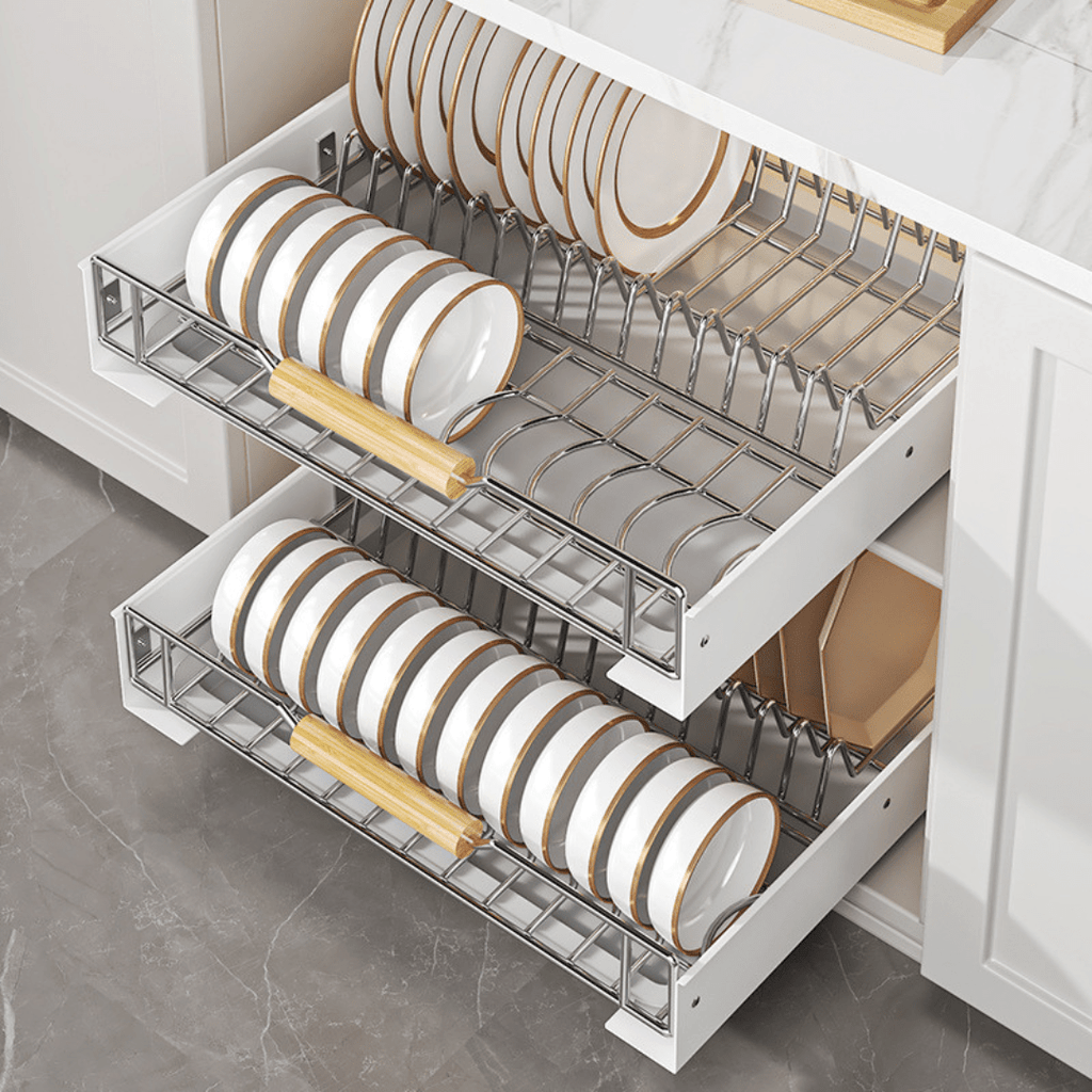 Multi-Functional Carbon Steel Sliding Dish Rack