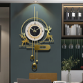 Elegant Reindeer Gold Metal Wall Clock