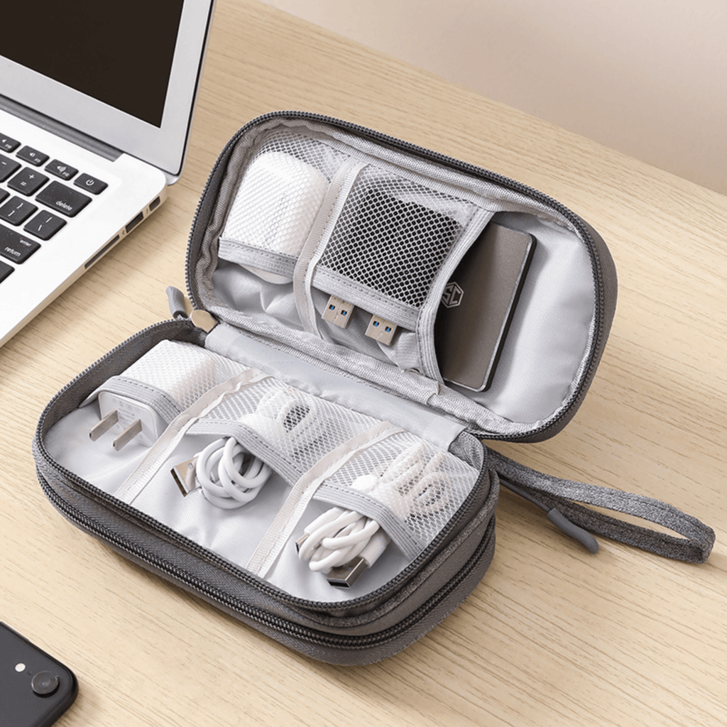 Portable  Storage Bag with Multiple Compartments and Zipper Closure