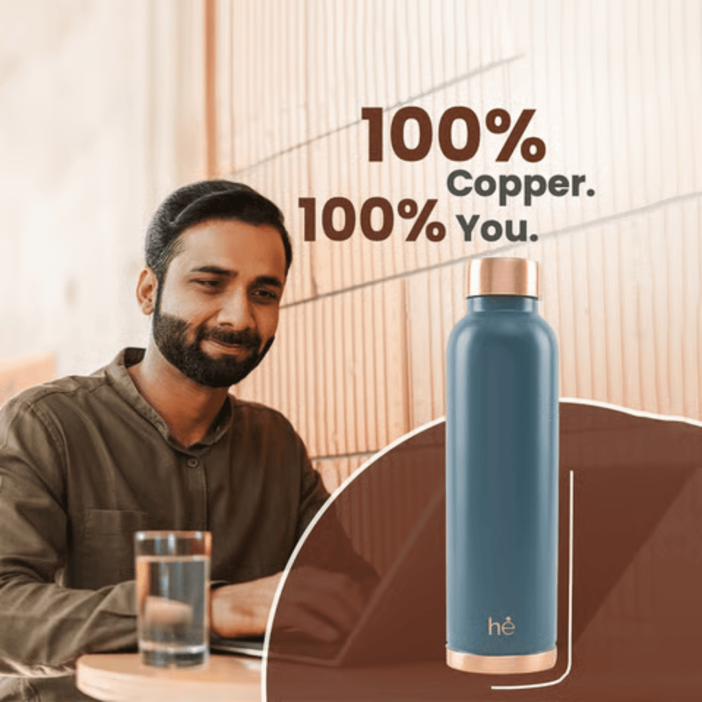 Leak-Proof Pure Copper Water Bottle (1Litre)