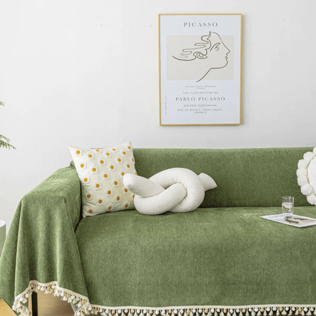 Elegance Chenille Sofa Cover :[EM-SC-31] (Green)