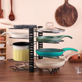 Premium Iron Cookware Organizer with 8 Adjustable Racks