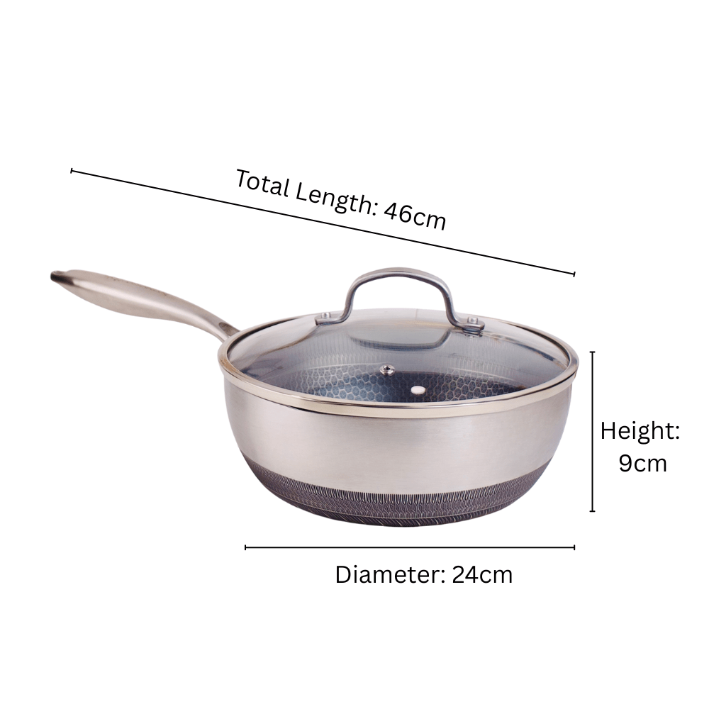 Deep Frying Honeycomb Pan with Lid