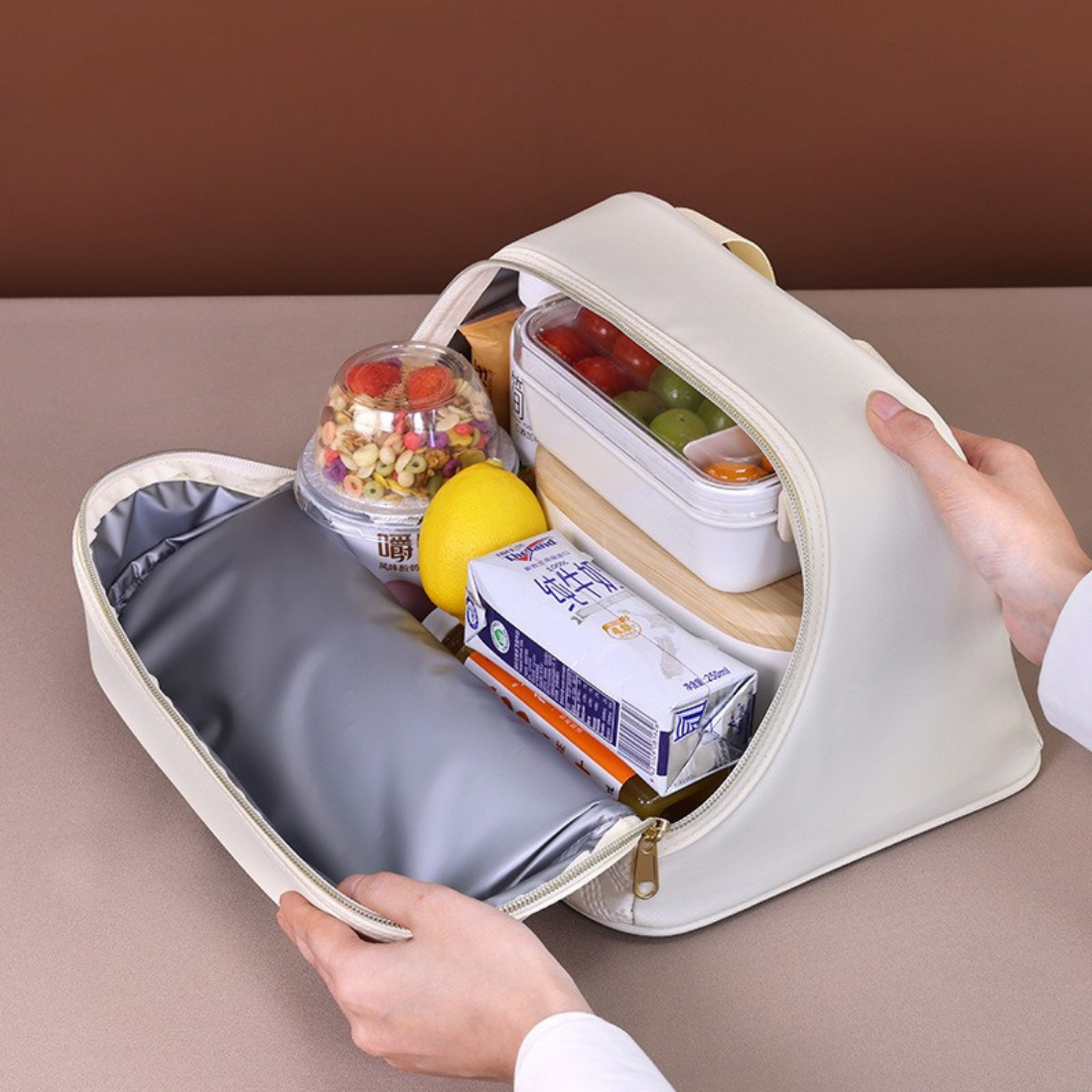 Large Capacity Insulated Lunch Box Handbag