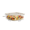 Square Borosilicate Glass Food Container with Vented Lid