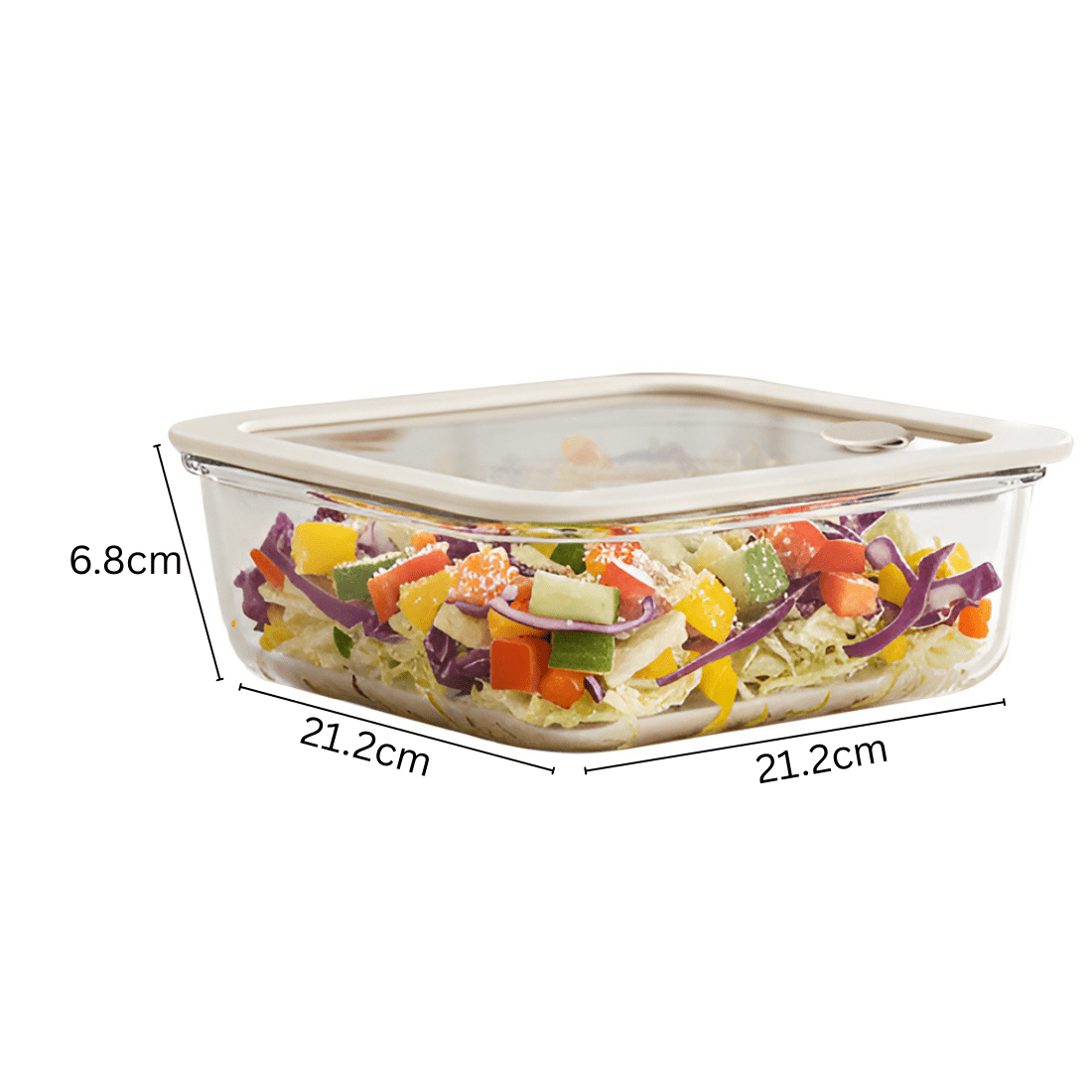 Square Borosilicate Glass Food Container with Vented Lid(1940ml)
