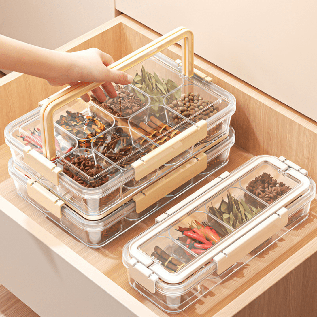 Portable Food Grade Multi-Compartment Storage Box