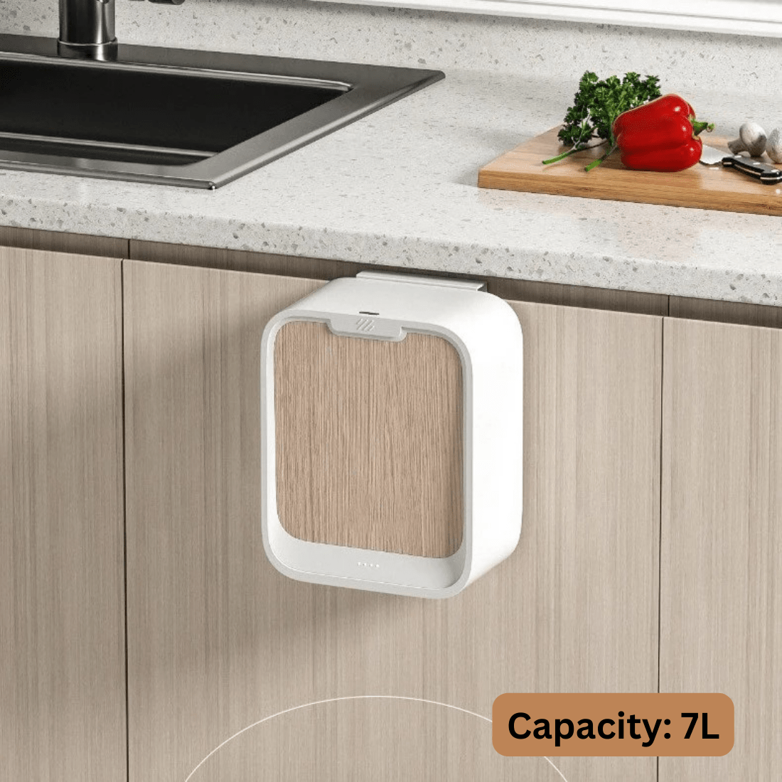 Space-Saving Hanging Trash Cans for Kitchen